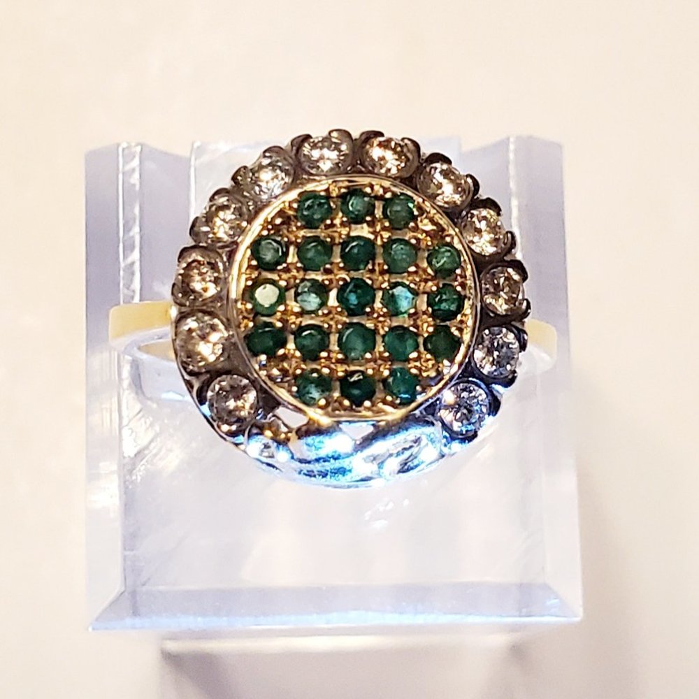 Beautiful Design 14K Rose Gold Diamond & Emerald Ring - Picture 8 of 12
